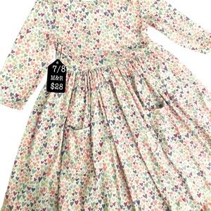 Multicolor Heart Print Kids Dress